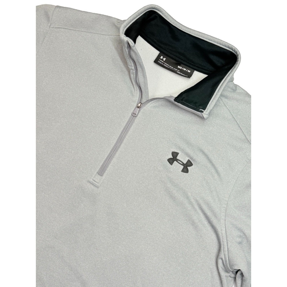 Under Armour ColdGear 1/4 Zip Fleece Pullover Gray Men's Medium Loose